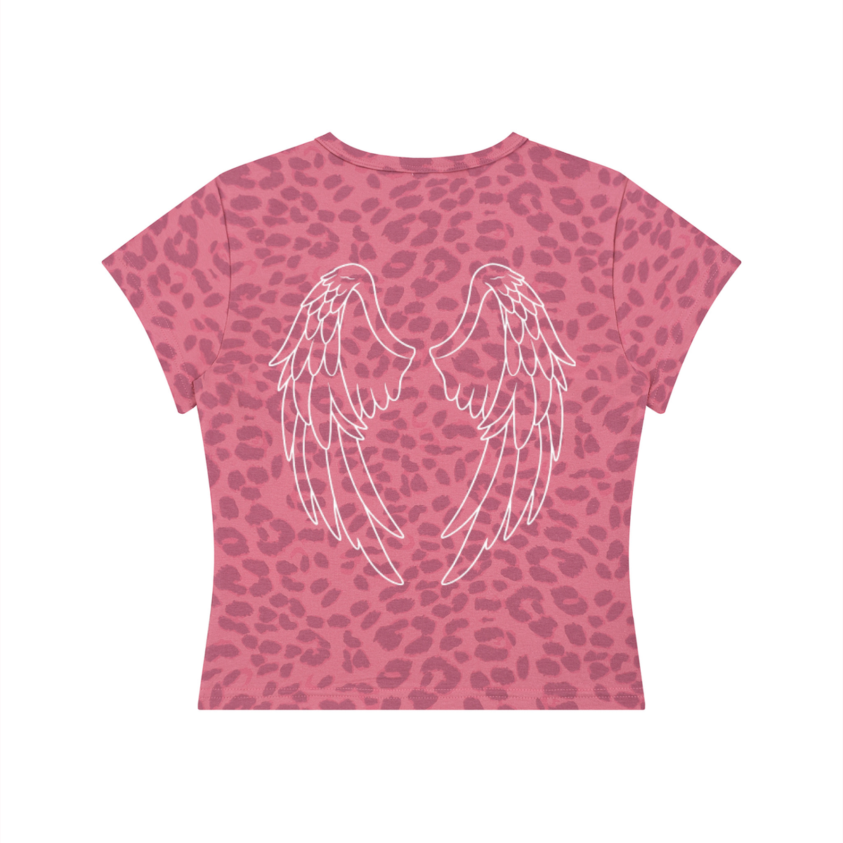 hidden angel leopard print crop tee