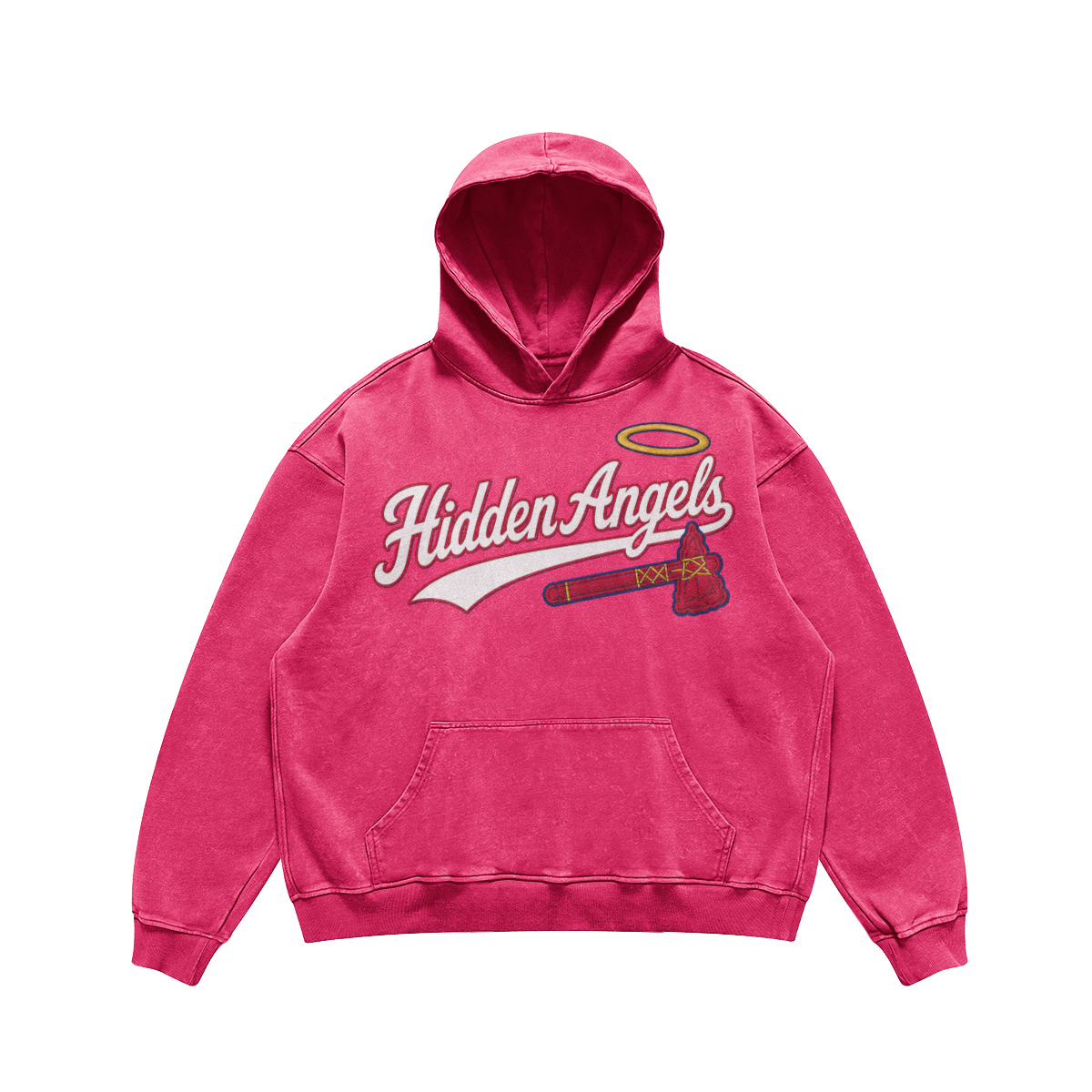 mens faded wash tomahawk hoodie