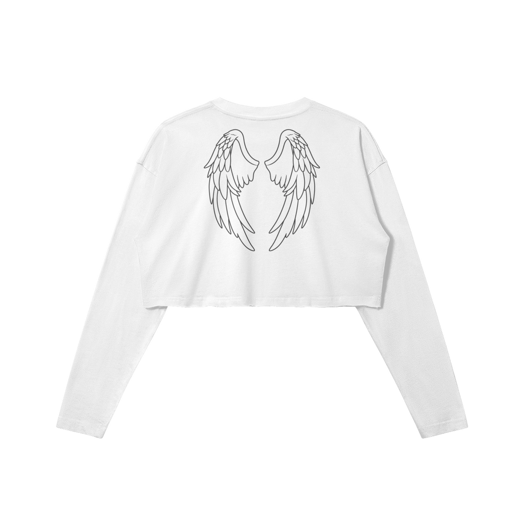 white tomahawk long crop tee