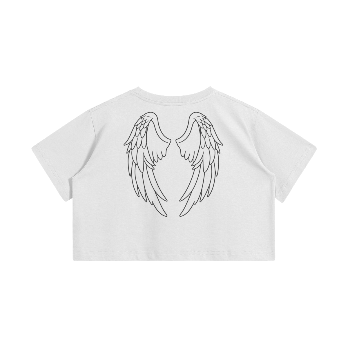 ladies tomahawk cropped tee white