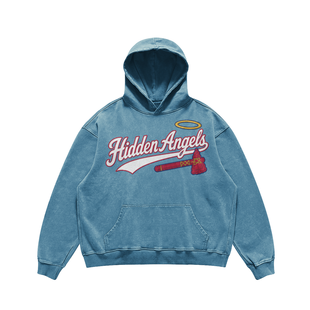 mens faded wash tomahawk hoodie
