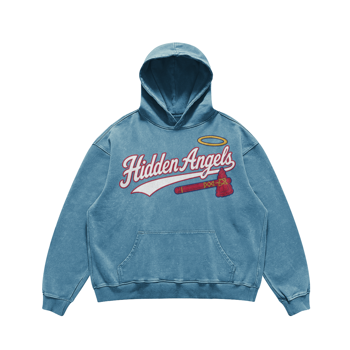 mens faded wash tomahawk hoodie