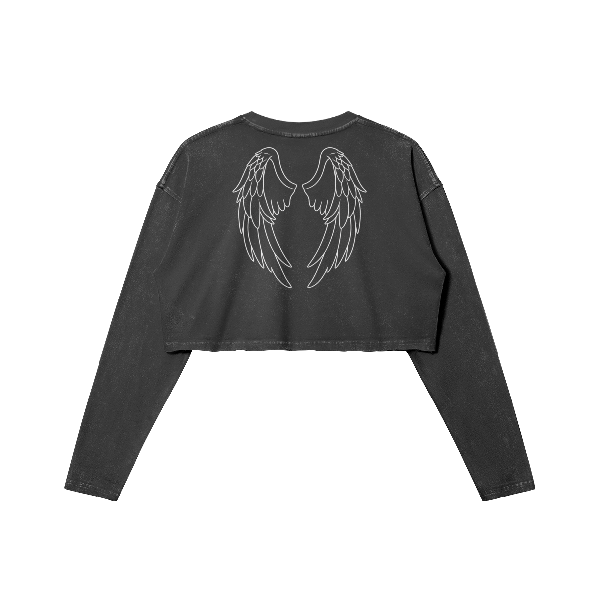 black tomahawk long crop tee
