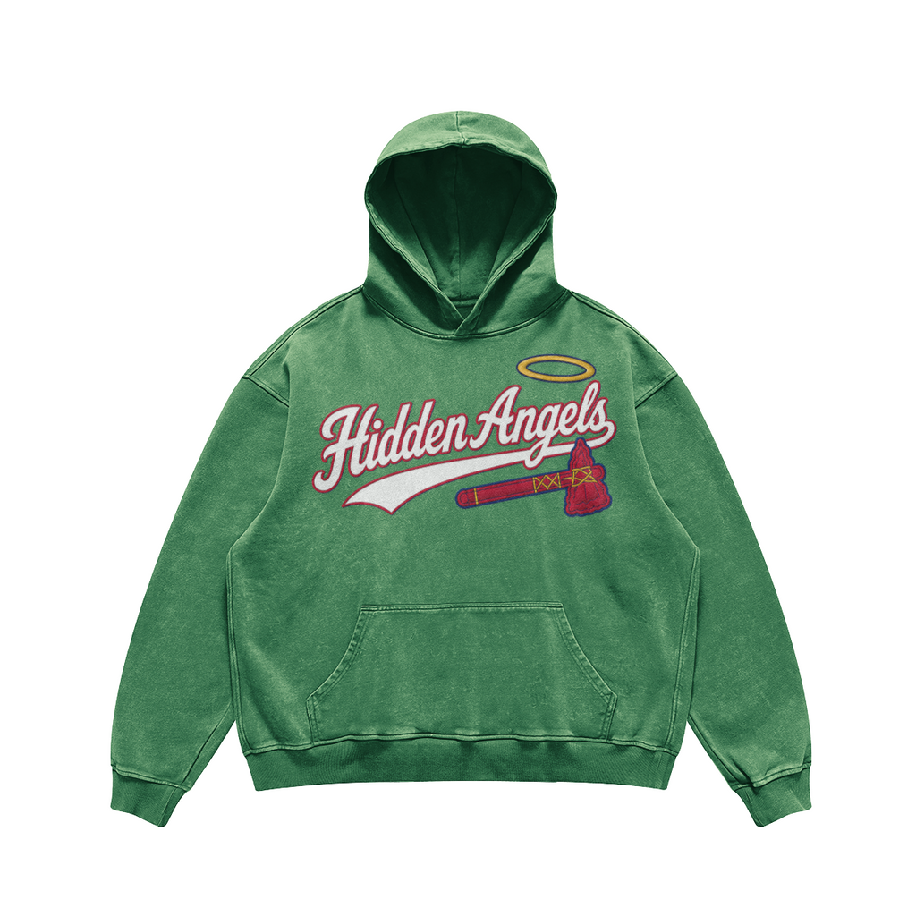 mens faded wash tomahawk hoodie