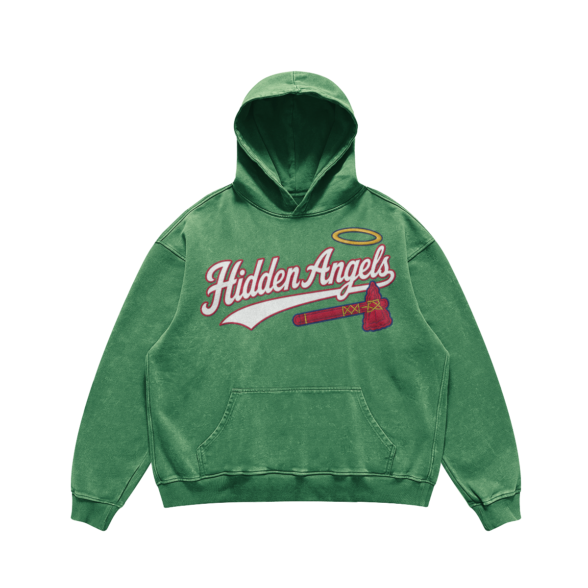 mens faded wash tomahawk hoodie