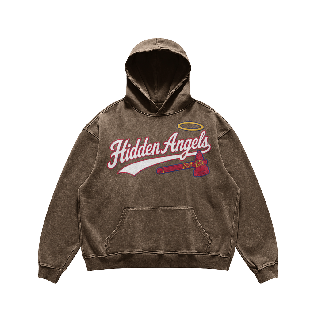 mens faded wash tomahawk hoodie