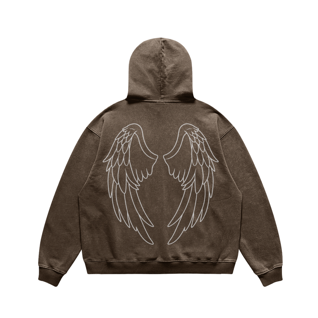 mens faded wash tomahawk hoodie