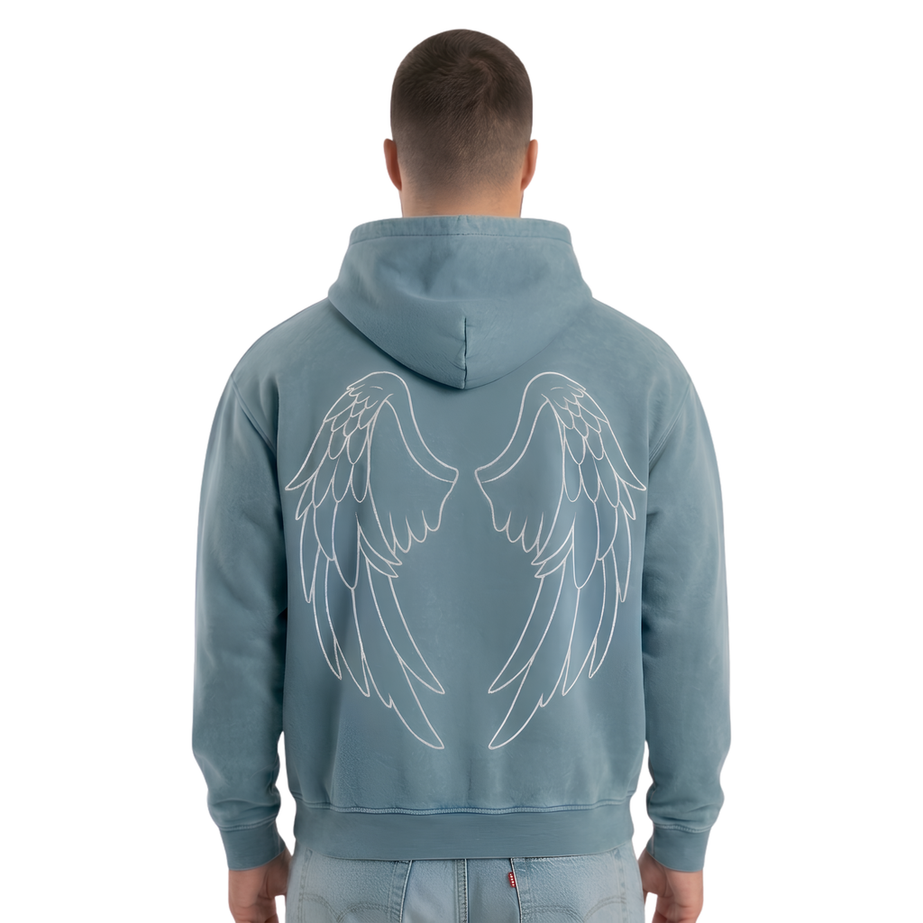 mens faded wash tomahawk hoodie
