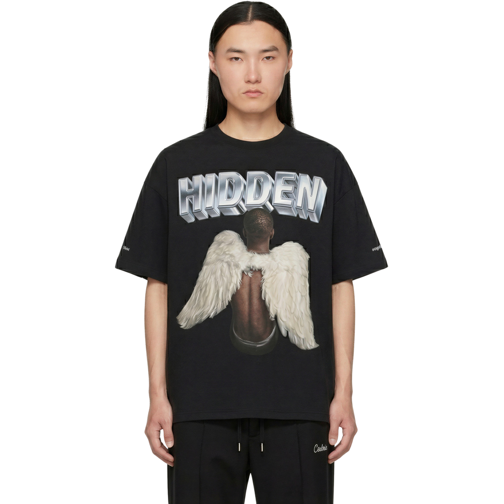 angels wings tshirt black