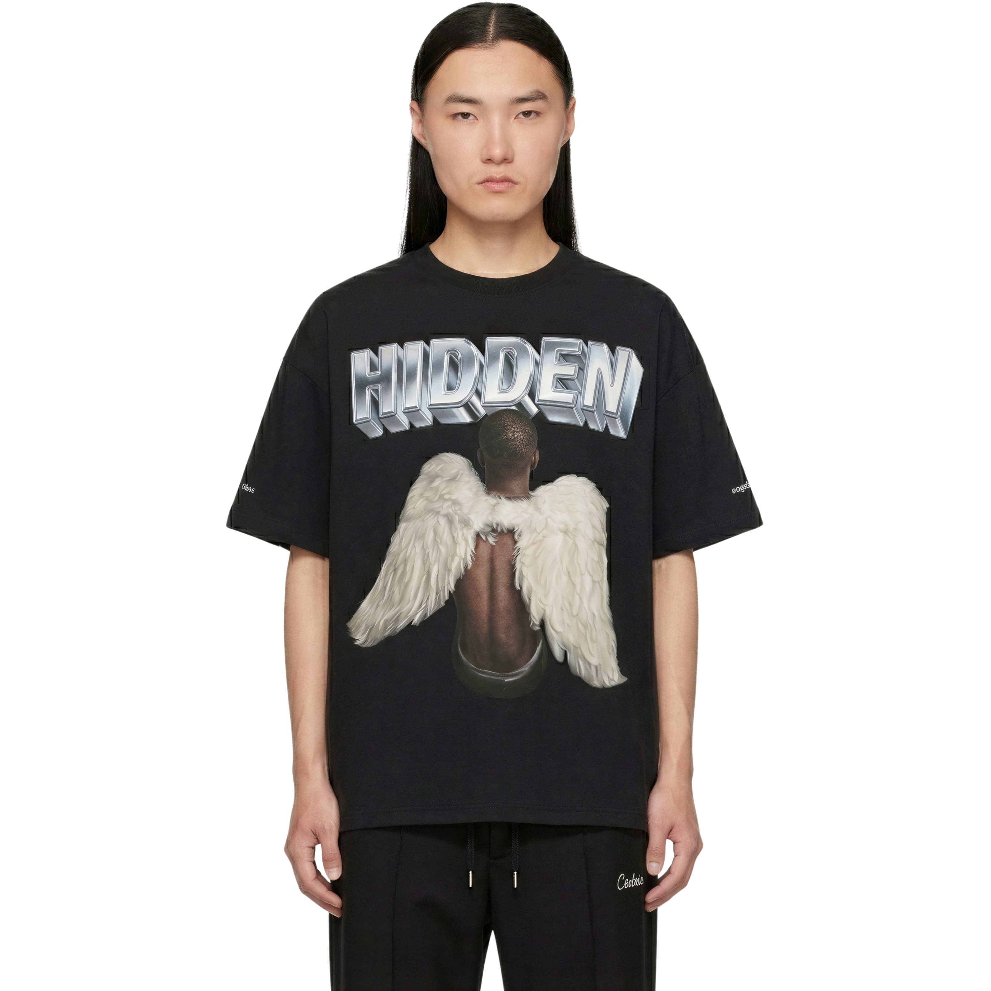 angels wings tshirt black
