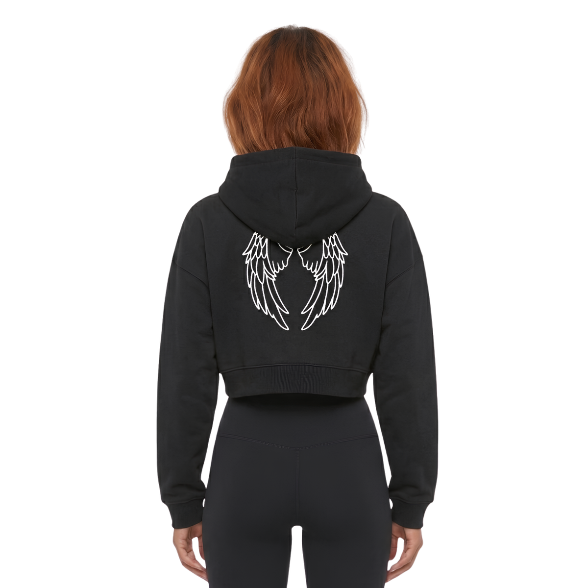 hidden angel flower cropped hoodie