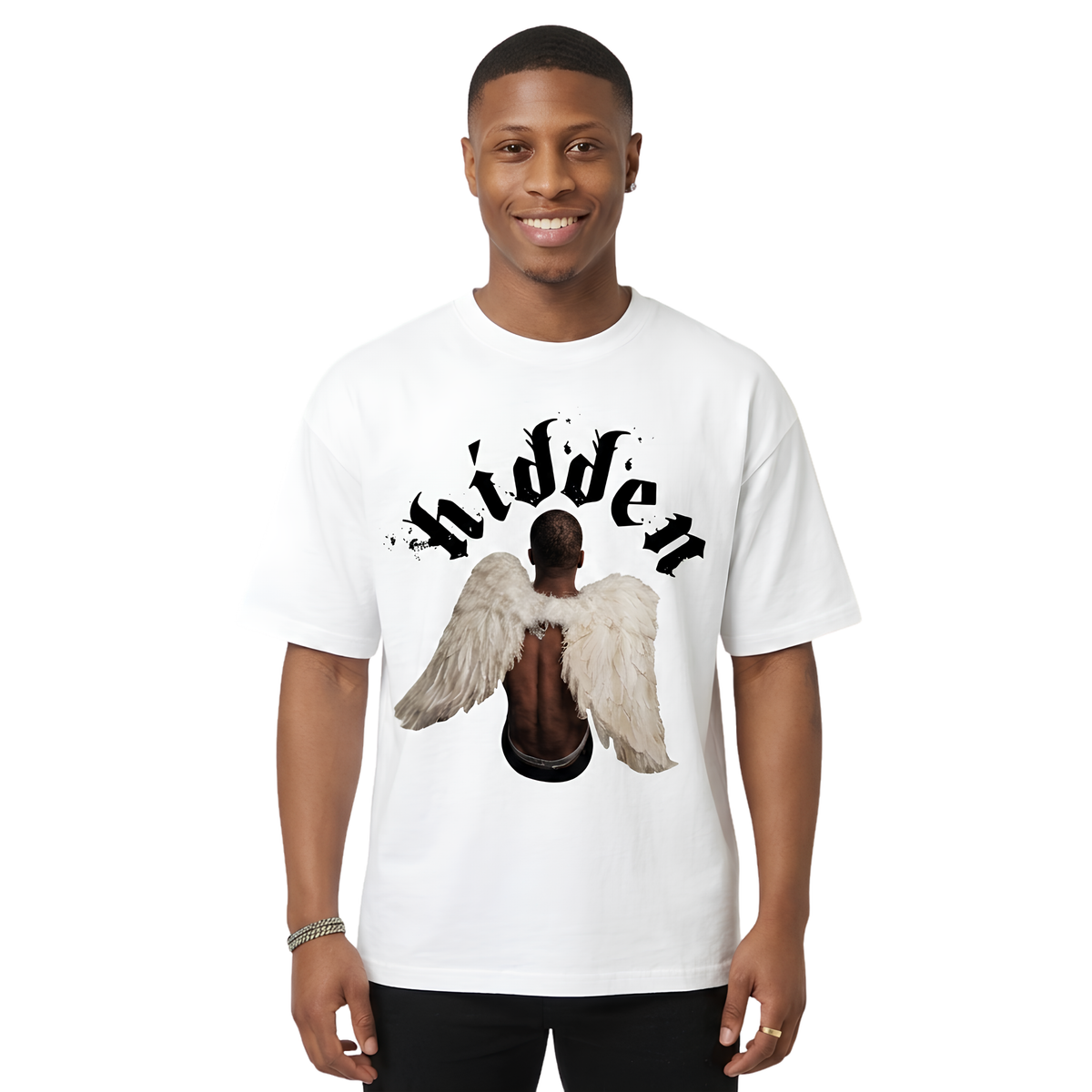 hidden angel box tee mens