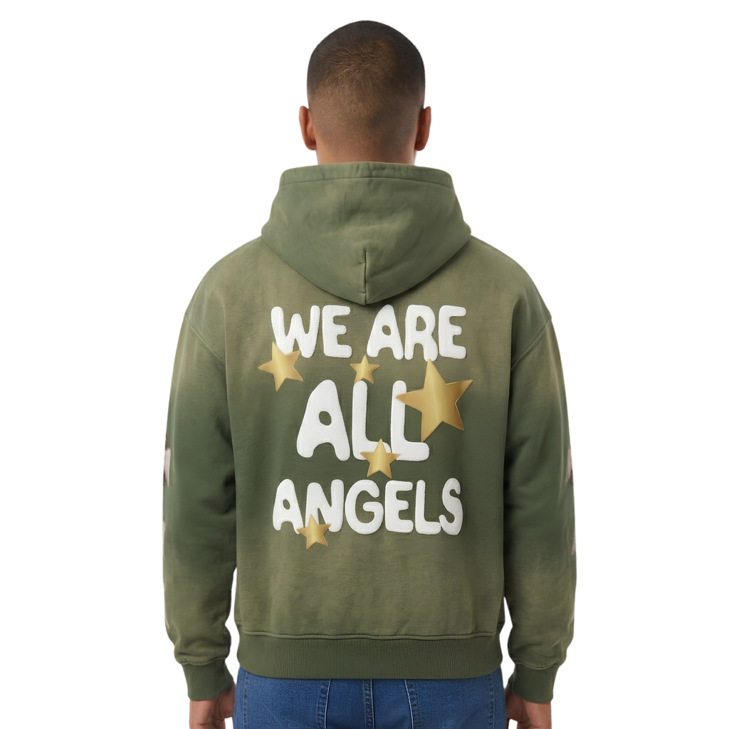mens gold star hoodie